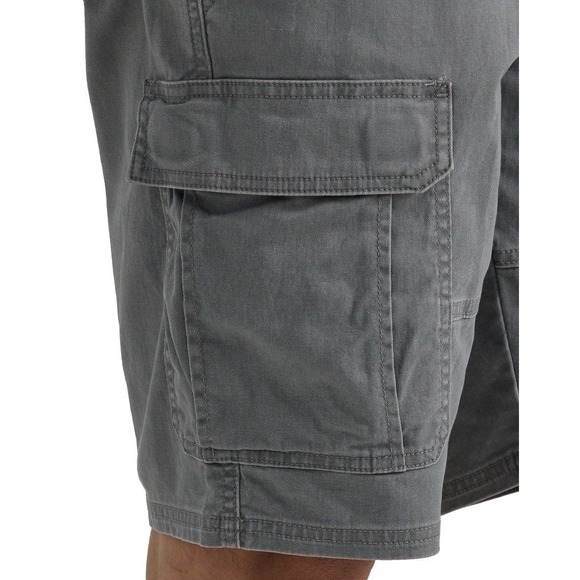 Wrangler Cargo Shorts Mens 48 Relaxed Fit Cotton Gray Outdoors Trail Casual NEW - Picture 6 of 16